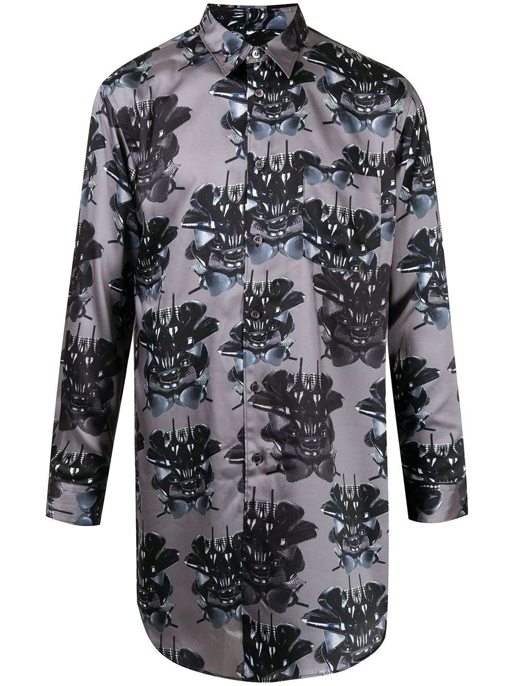 long-sleeved graphic print shirt - 1