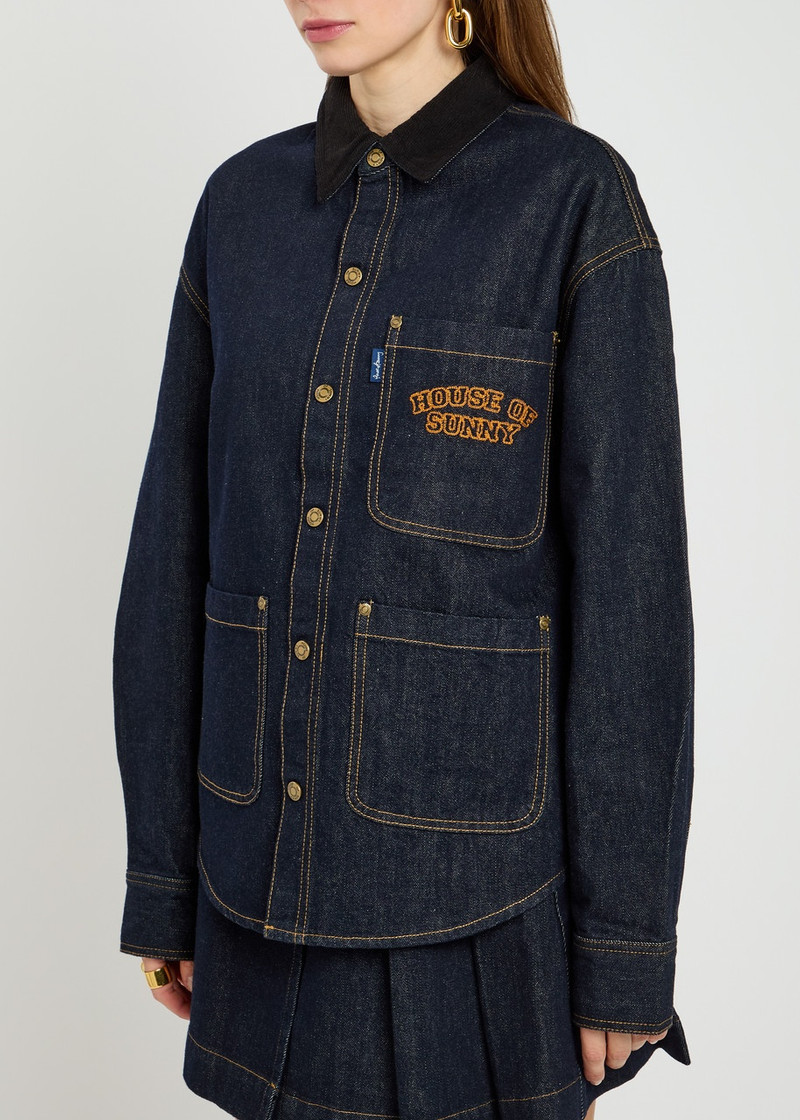 House of Sunny House OF Sunny Designer-embroidered Denim Shirt outlook