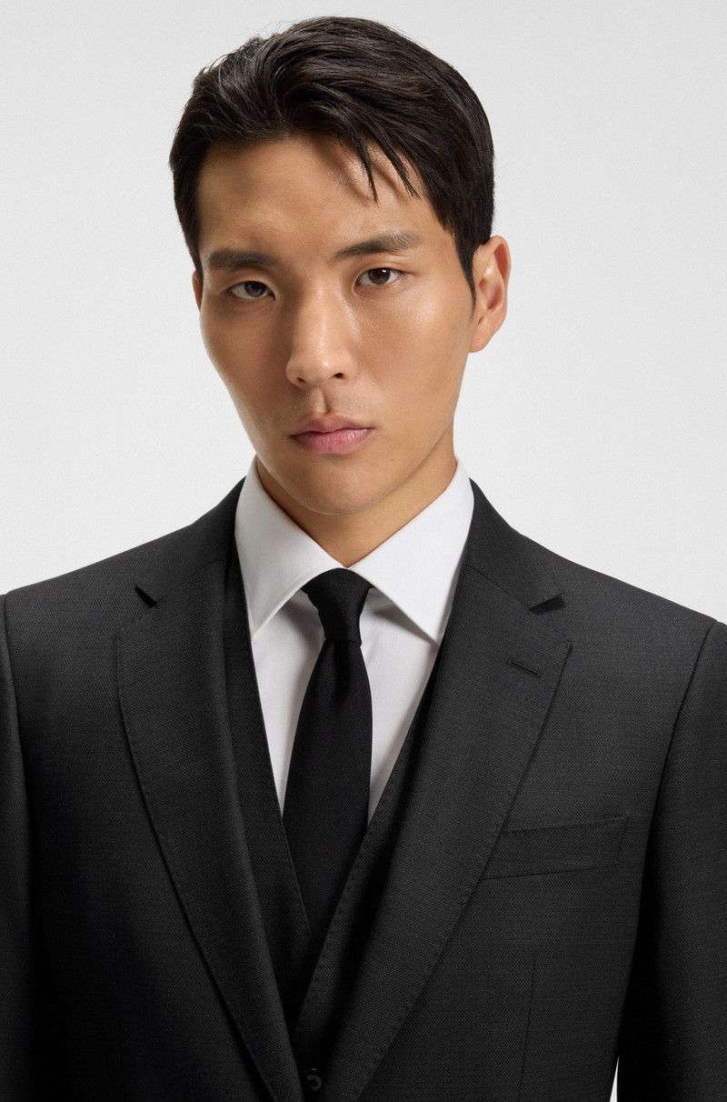 MICRO-PATTERNED SLIM-FIT SUIT IN STRETCH WOOL 5