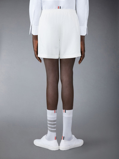 Thom Browne White Cotton Twill Drawstring Rugby Shorts outlook