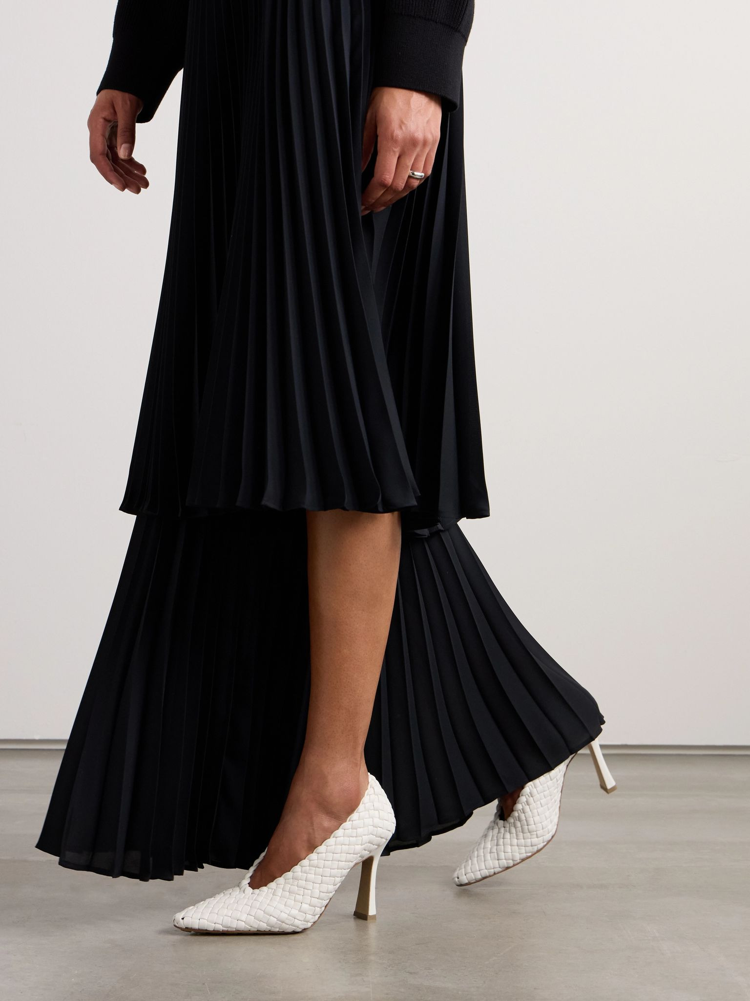 Sofia intrecciato leather pumps White - 2