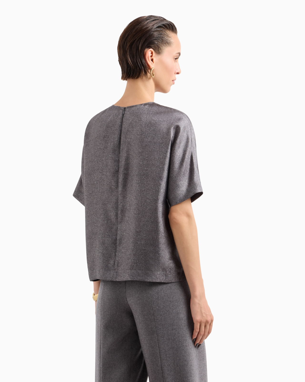 Printed silk twill blouse - 3