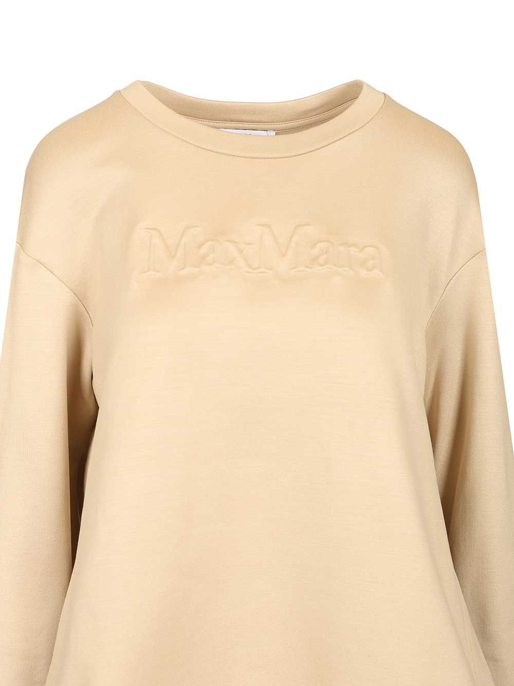 Berma Crewneck Embossed Logo Sweatshirt Sweatshirts Beige - 4