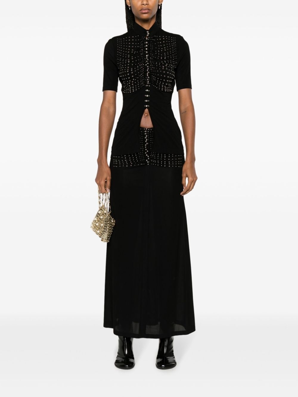 high-waisted studded skirt - 2