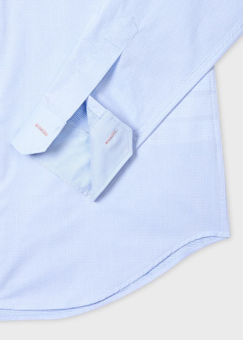 Paul Smith Super Slim-Fit Sky Blue Pin-Dot Easy Care Shirt outlook