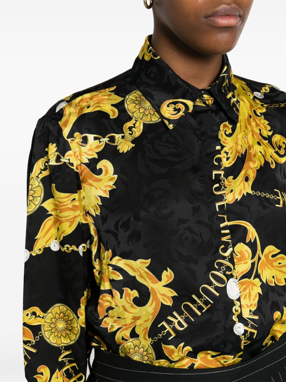 Chain Couture-print satin shirt - 5