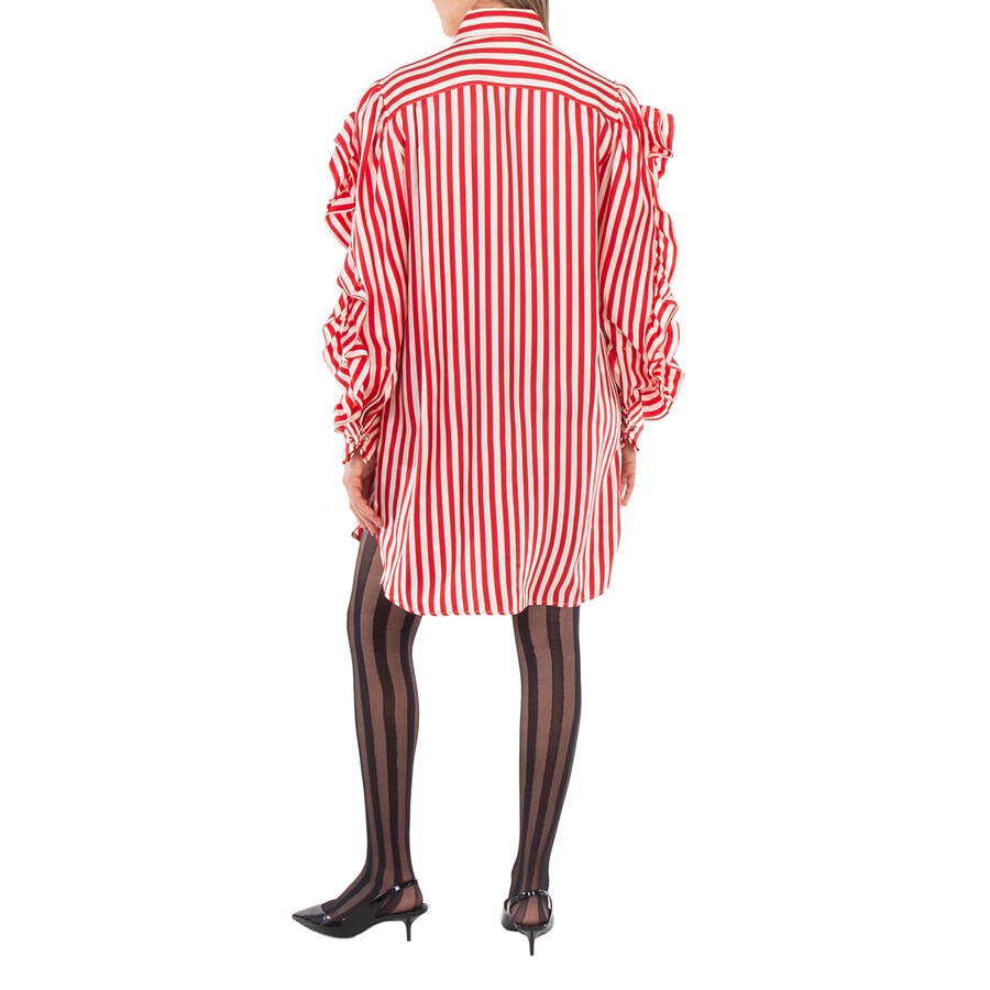 Max Mara Manna Striped Silk Shirt Dress - 4