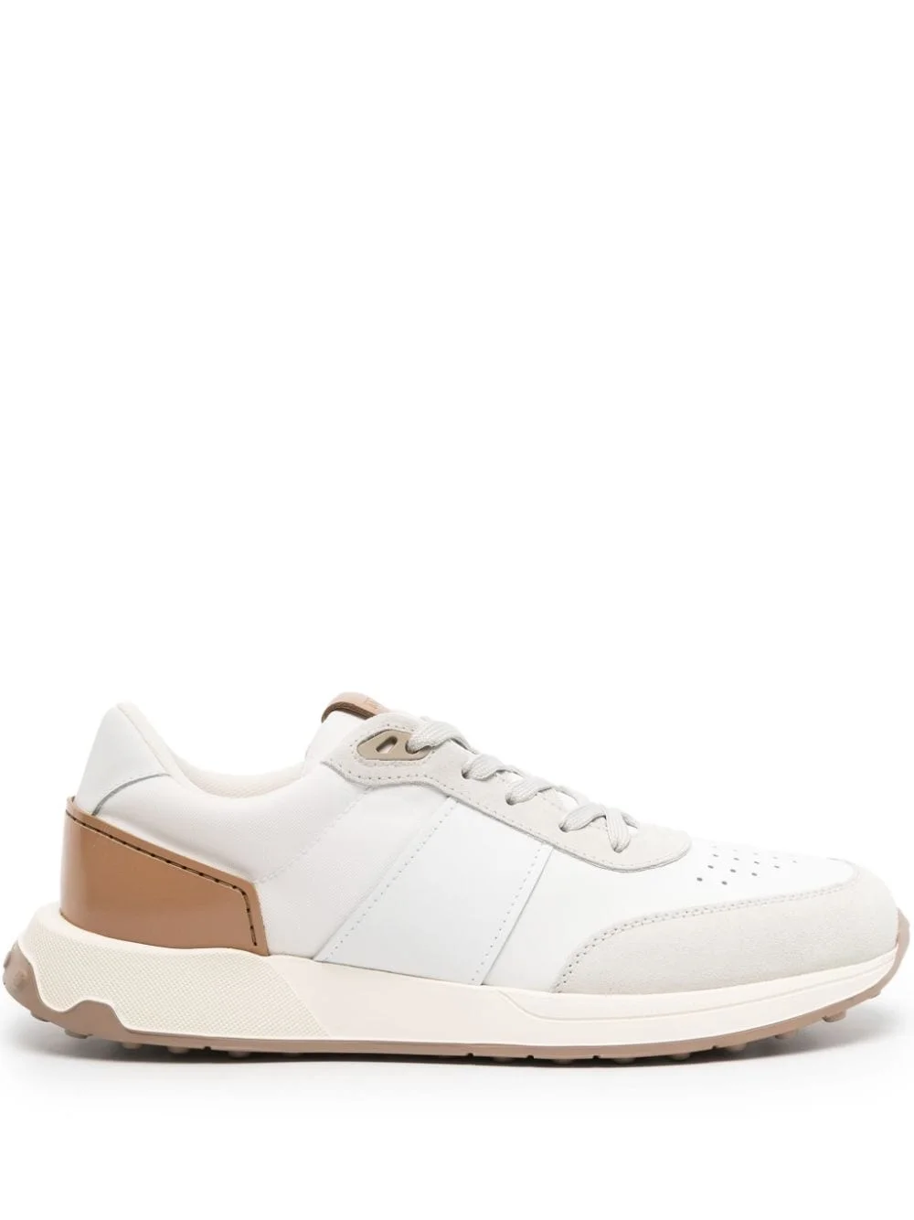 panelled leather sneakers - 1