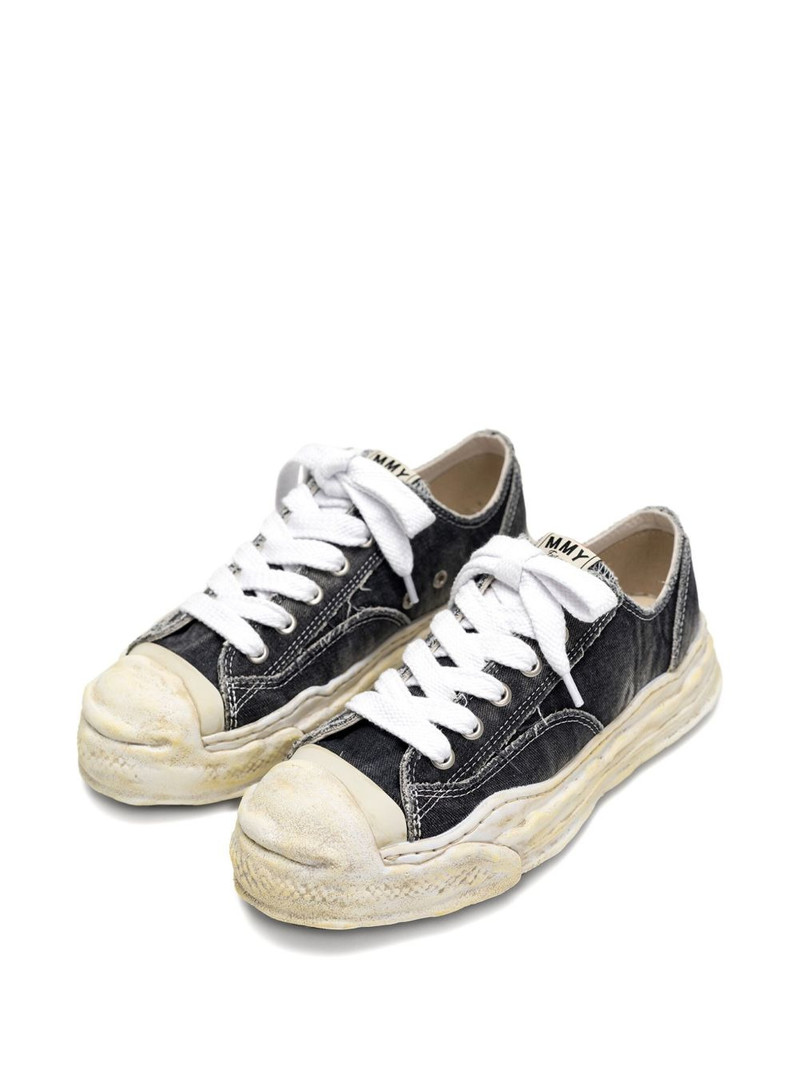 Maison MIHARAYASUHIRO Hank bleach-denim low-top sneakers outlook