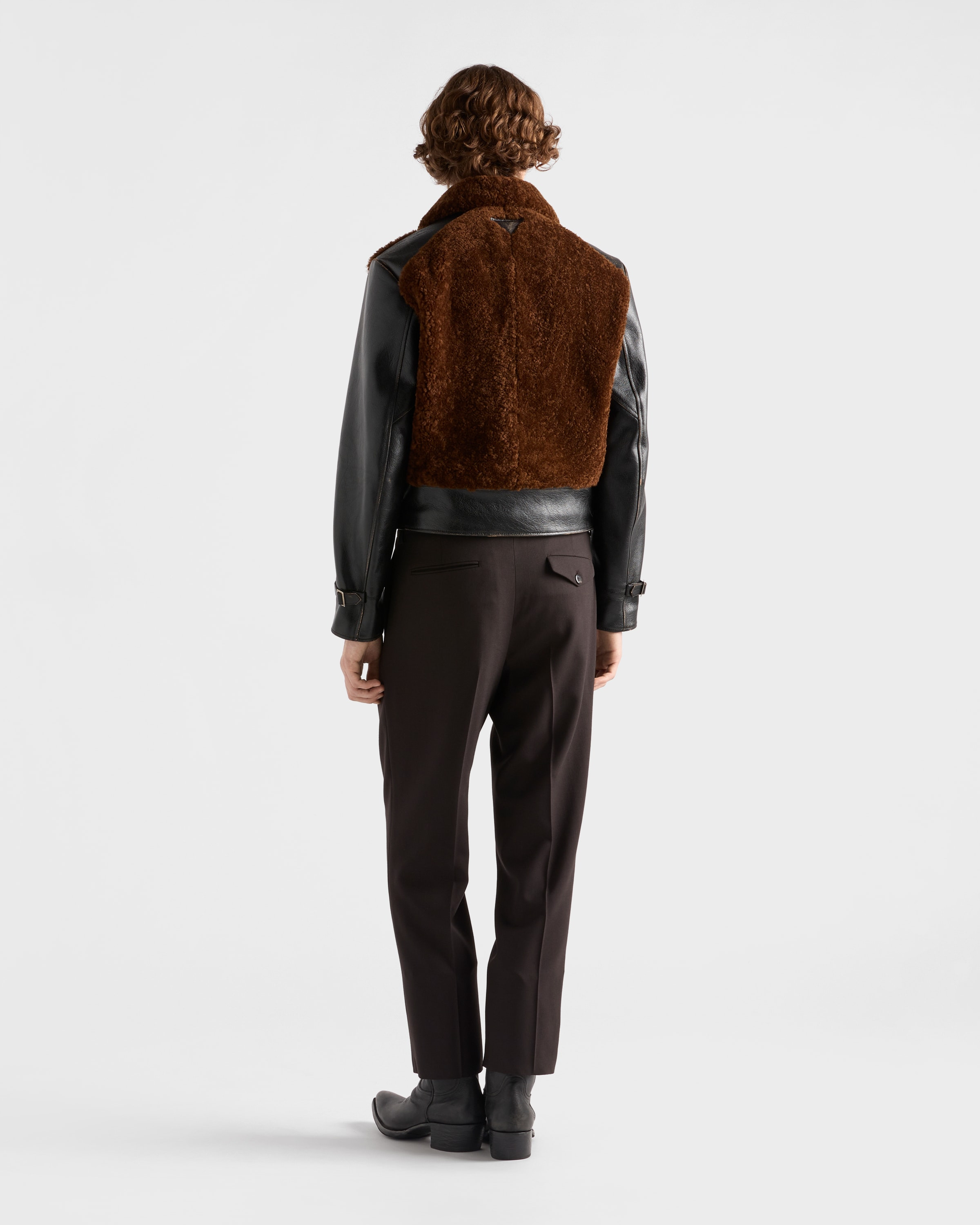 Leather and shearling jacket - 5