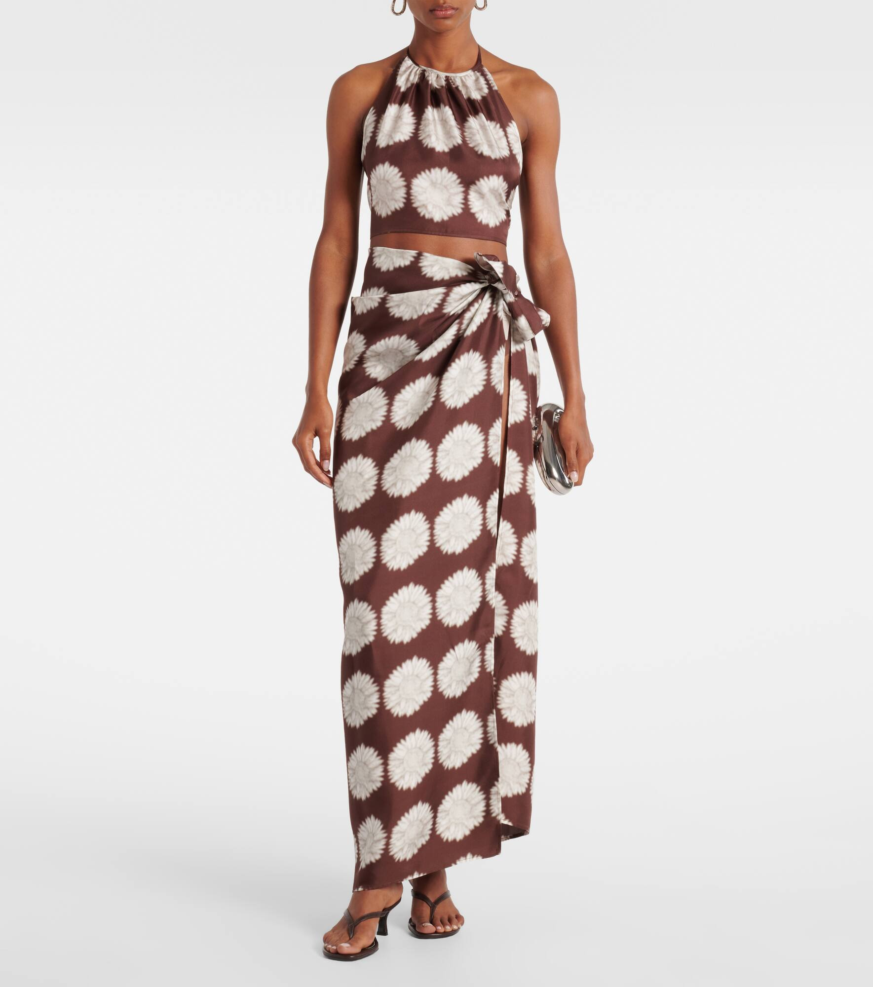 Printed silk beach cover-up - 2