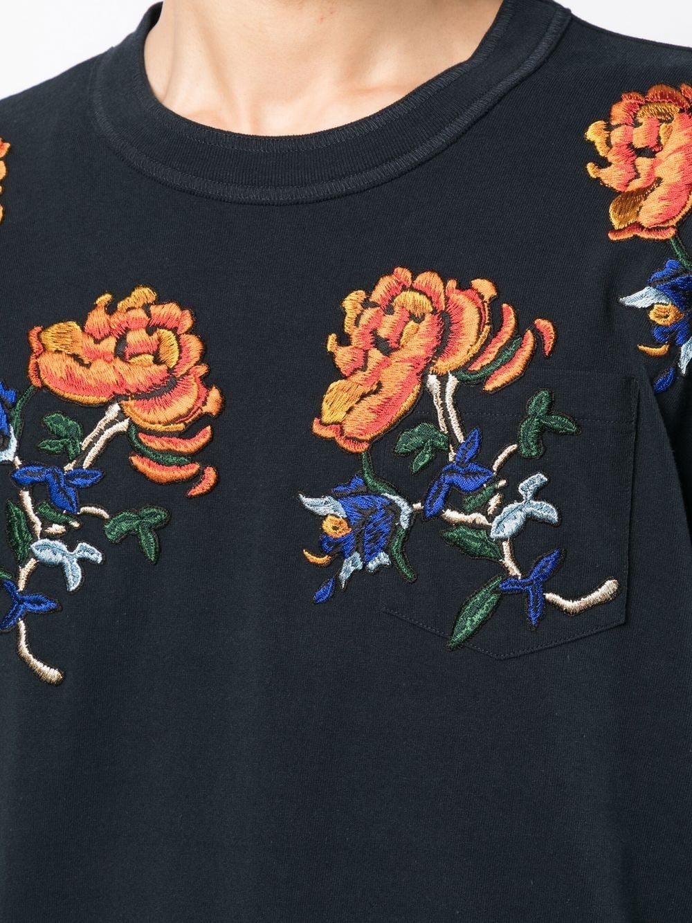 floral-embroidered crew-neck sweatshirt - 5