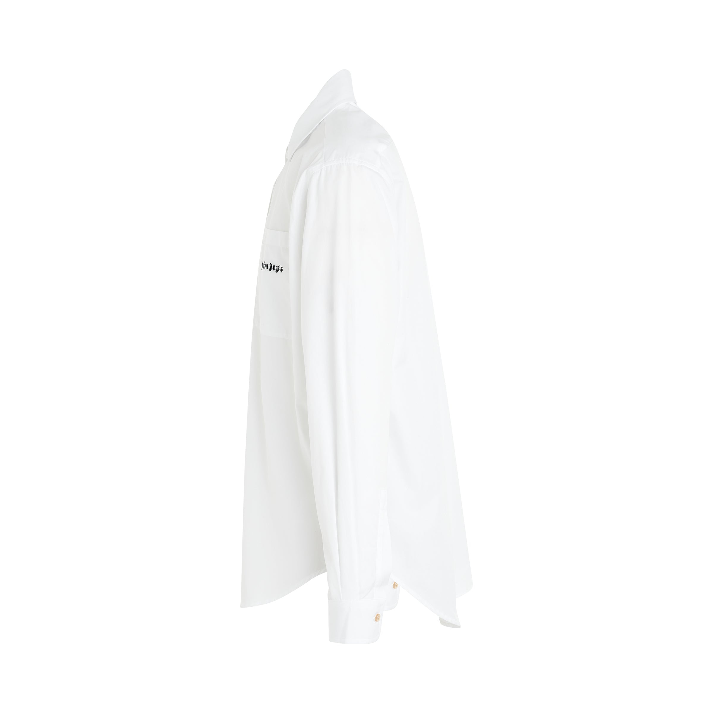 Classic Logo Long Sleeve Shirt in White/Black - 3