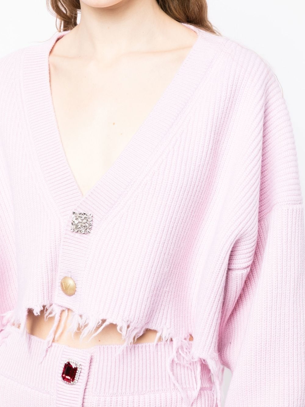 cropped V-neck cardigan - 5