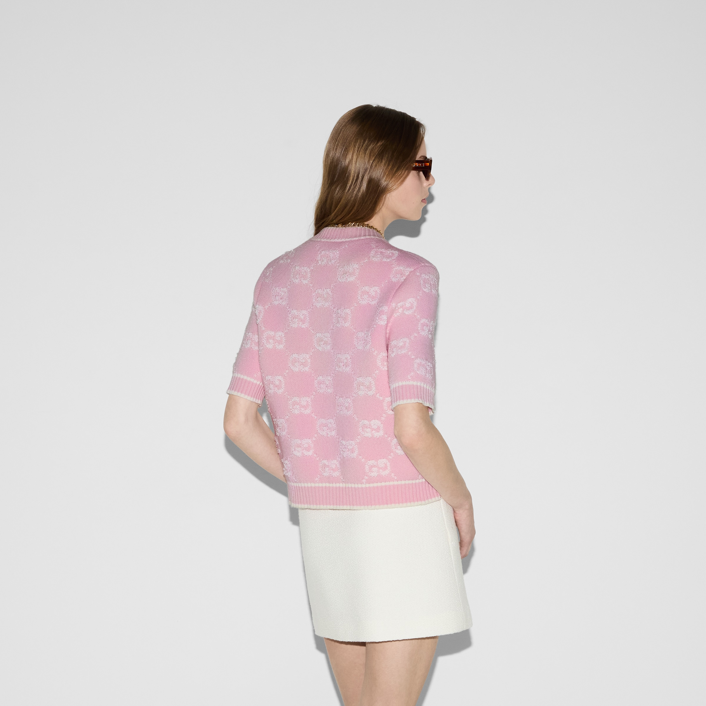 GG wool bouclé jacquard top - 4