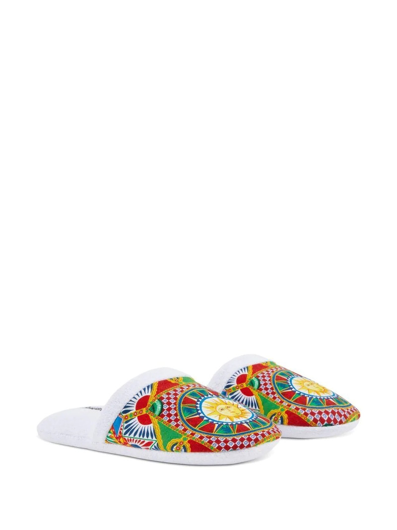 Dolce & Gabbana Carretto Siciliano-print terry slippers outlook