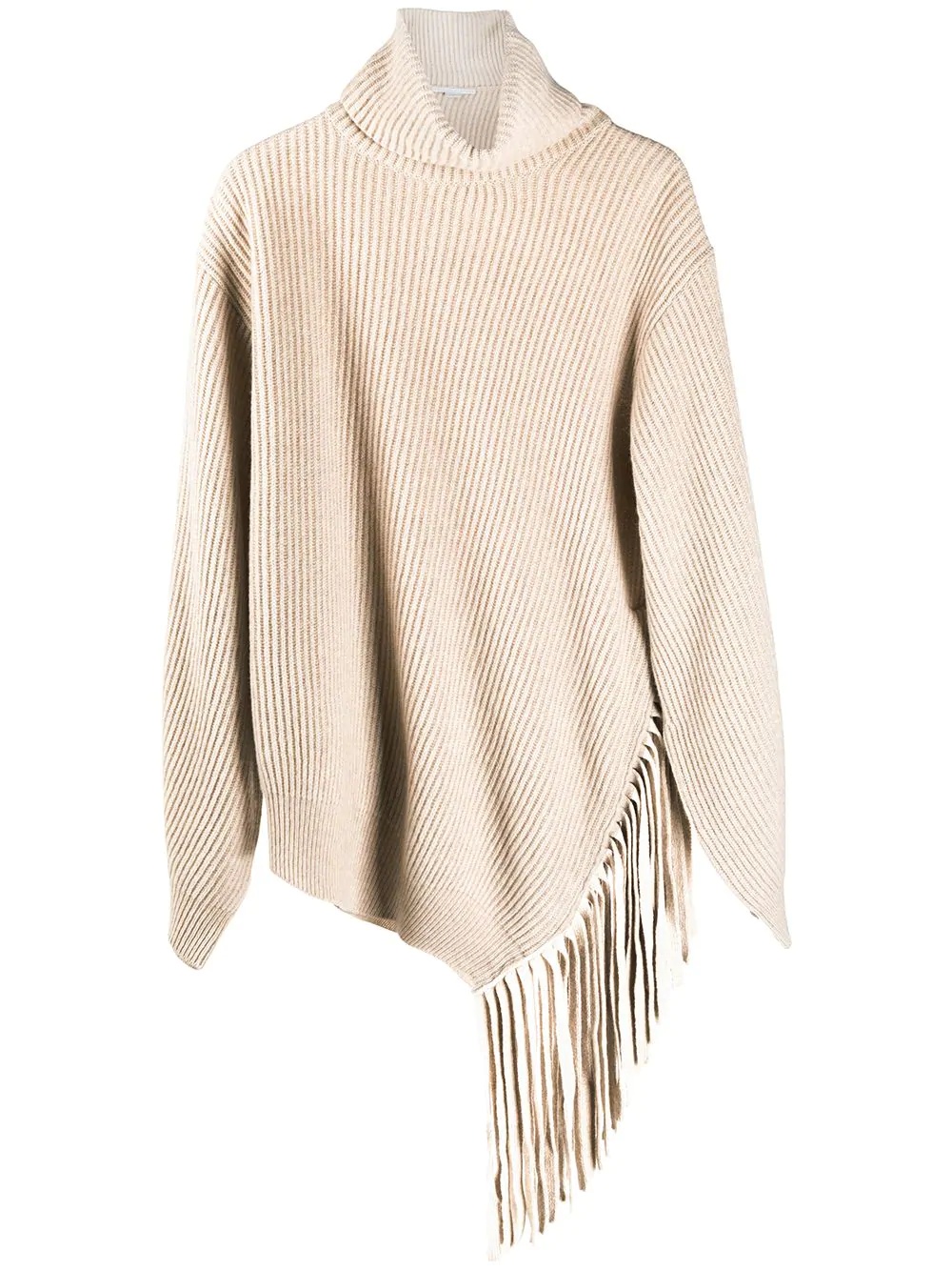 fringed rib-knit jumper - 1