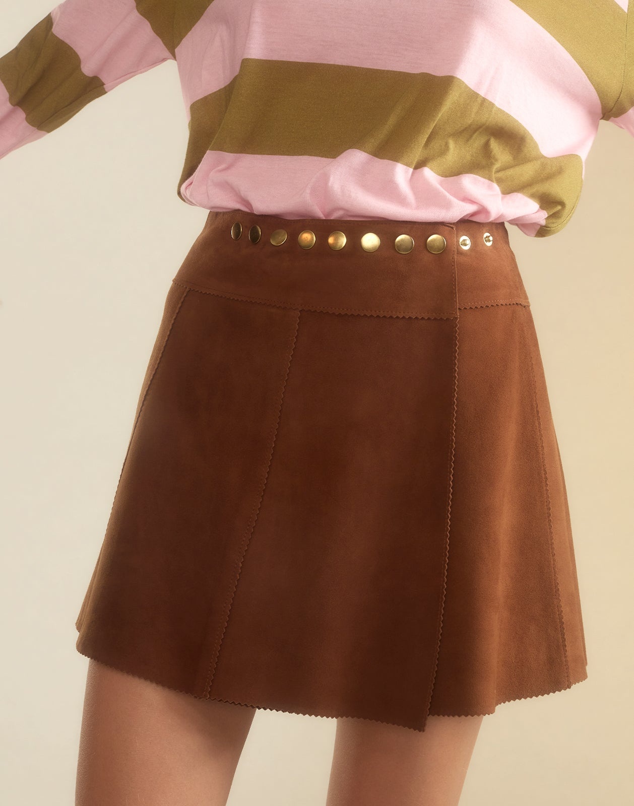 Westward Suede Wrap Skirt - 8