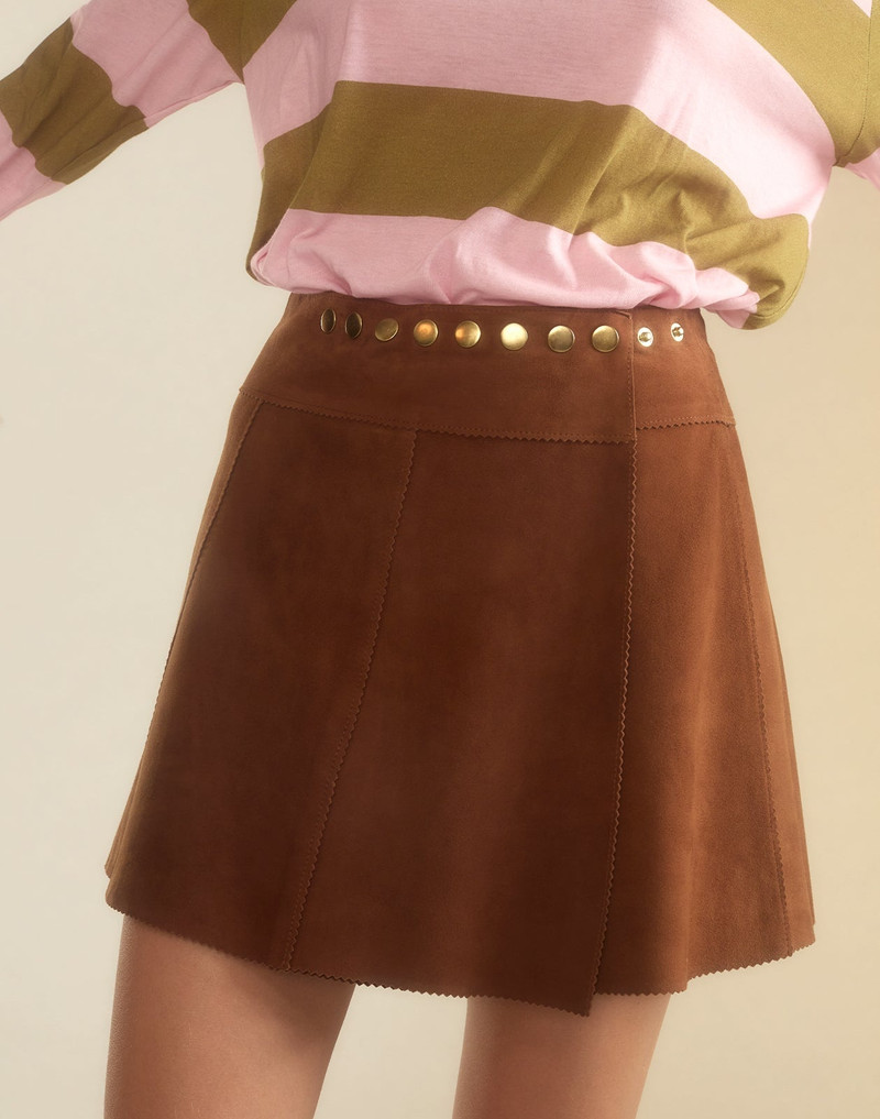 Westward Suede Wrap Skirt 8