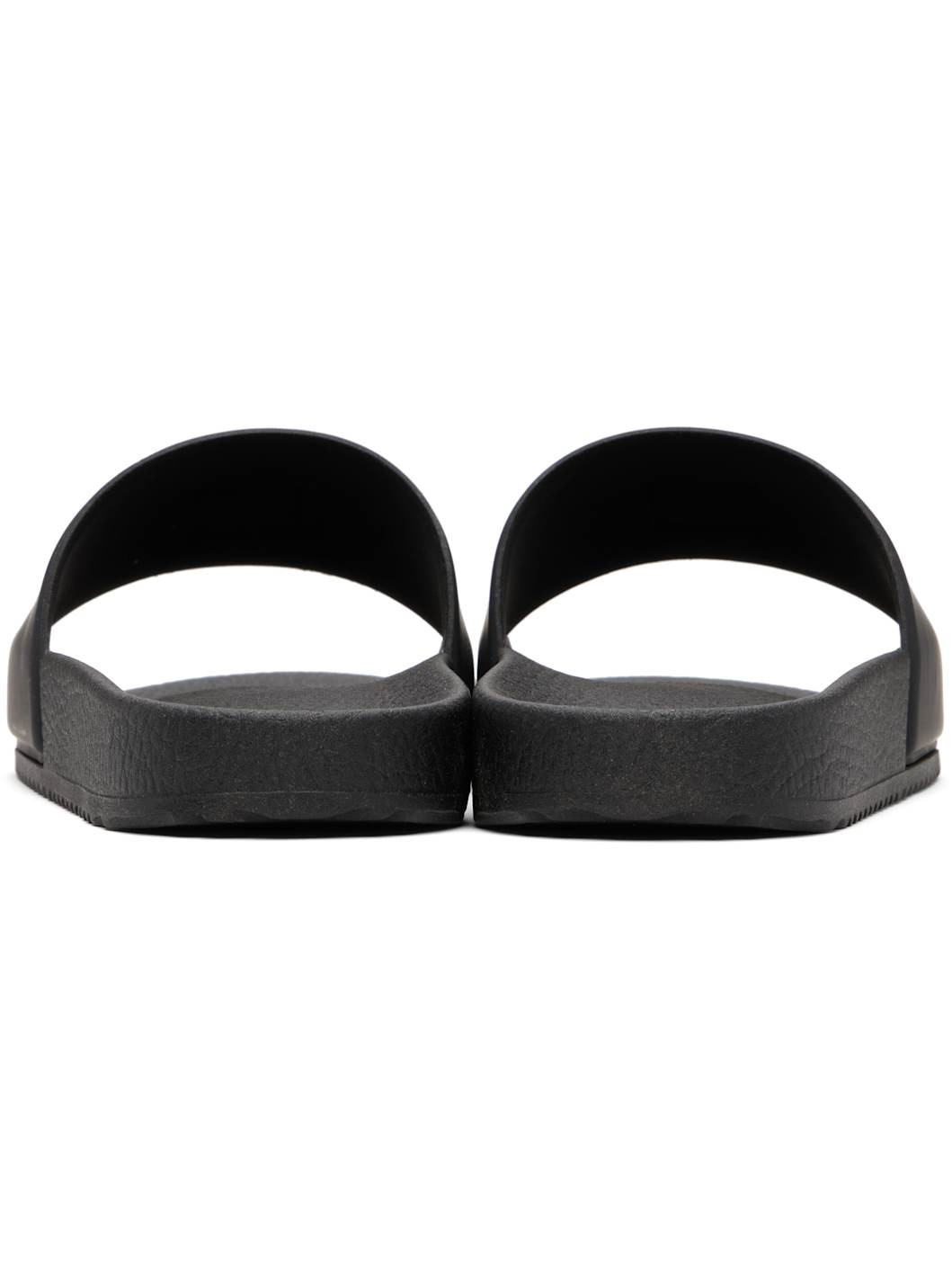 Black Contrast-Logo Strap Slides - 2