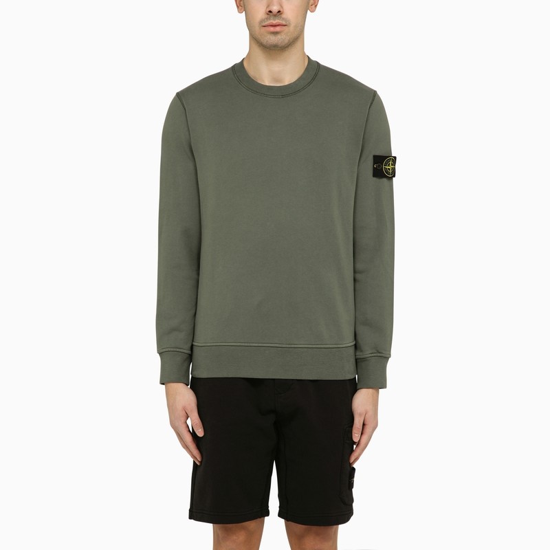 Moss-coloured sweatshirt with logo - 1