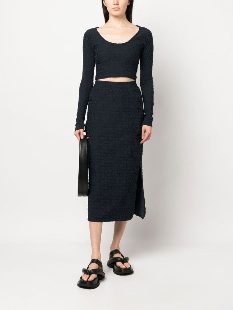 Sunnei embossed logo-print cropped top outlook