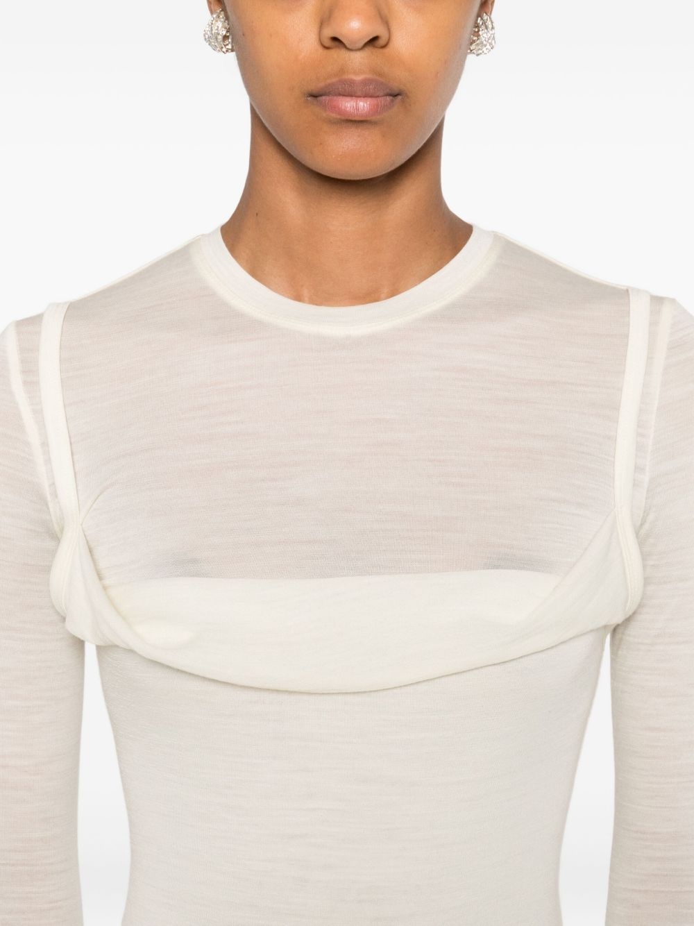 crew-neck long dress - 5