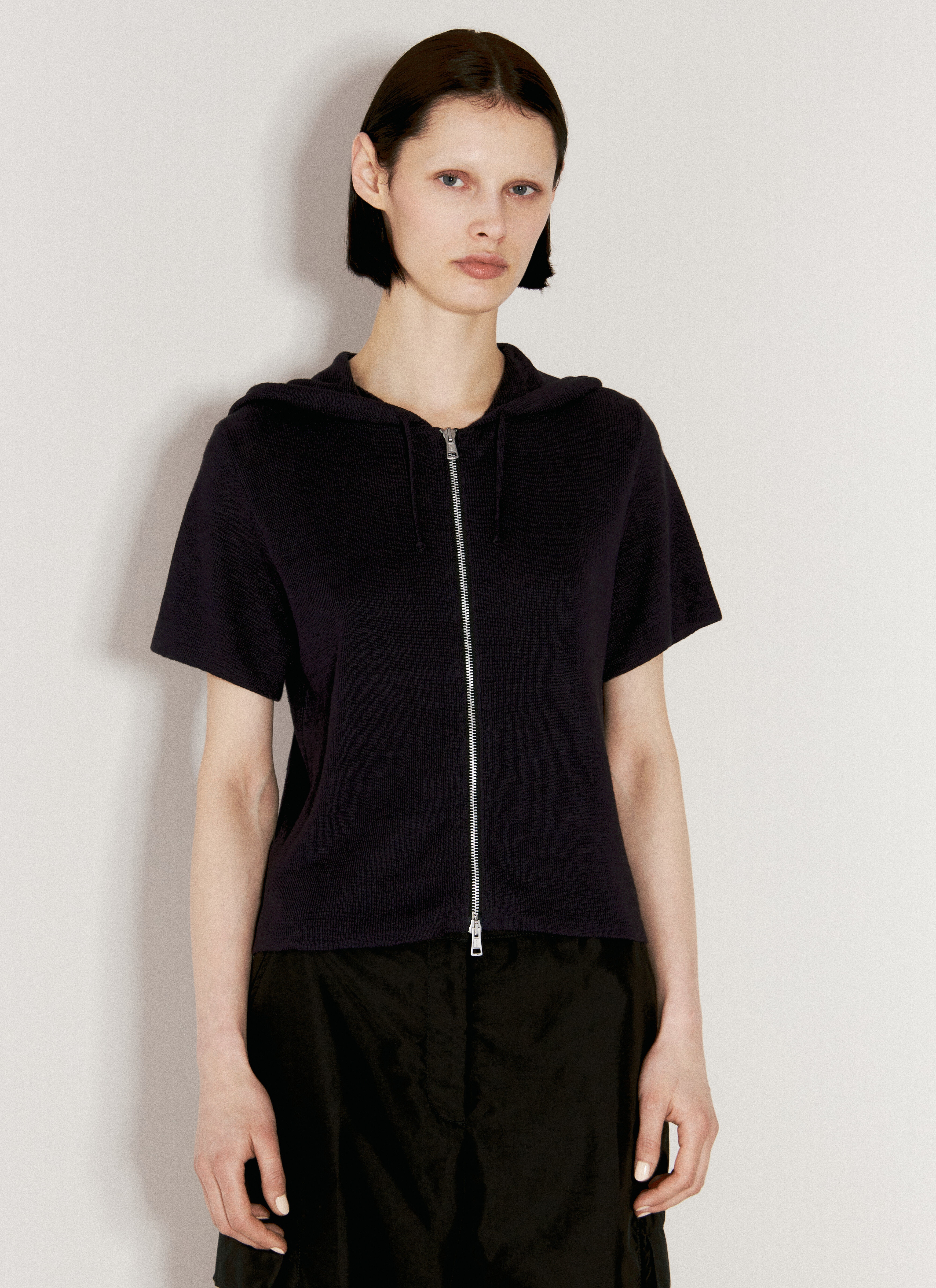 Zip-Up Knit Sweater - 1