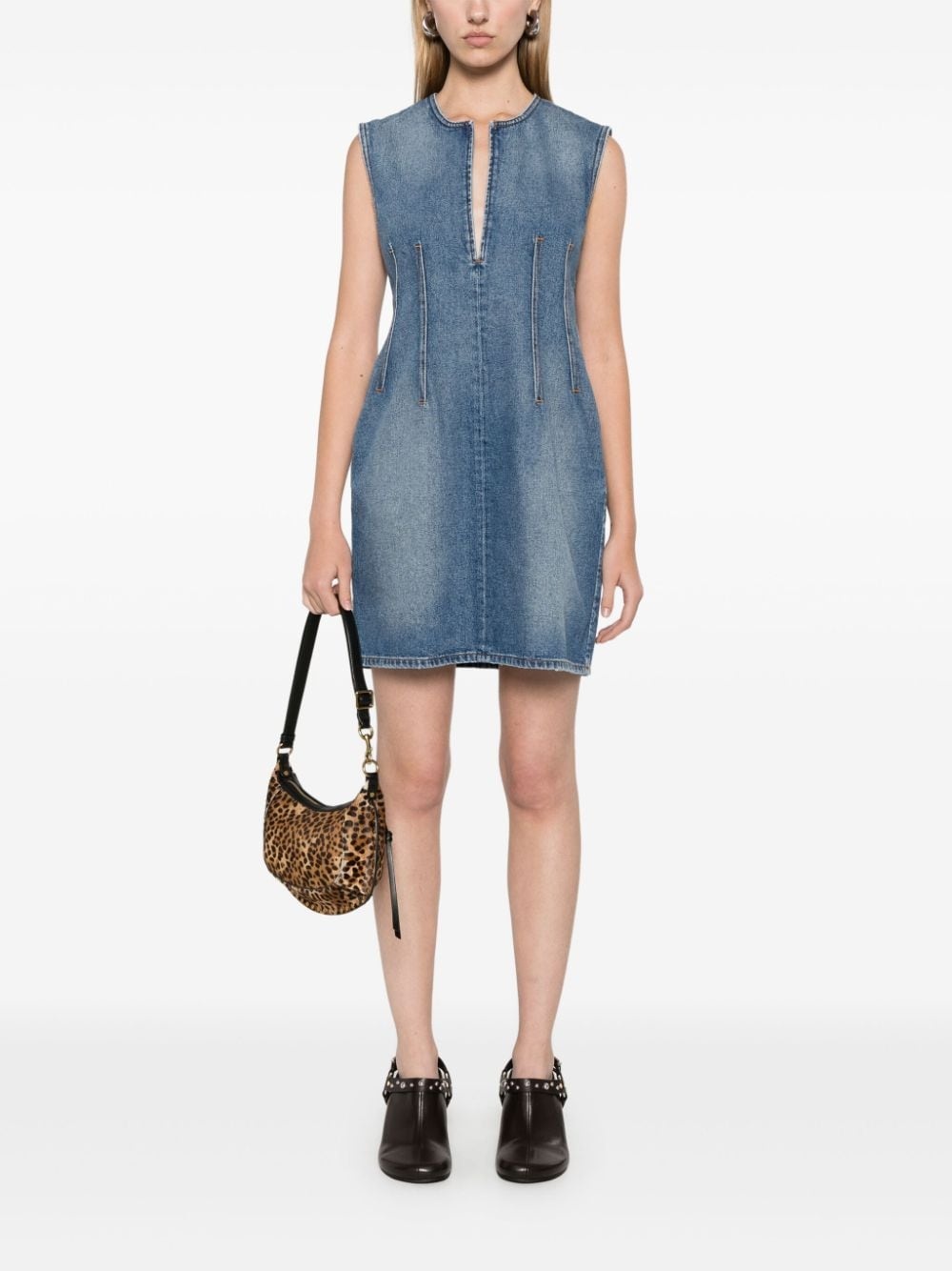 denim mini dress - 2