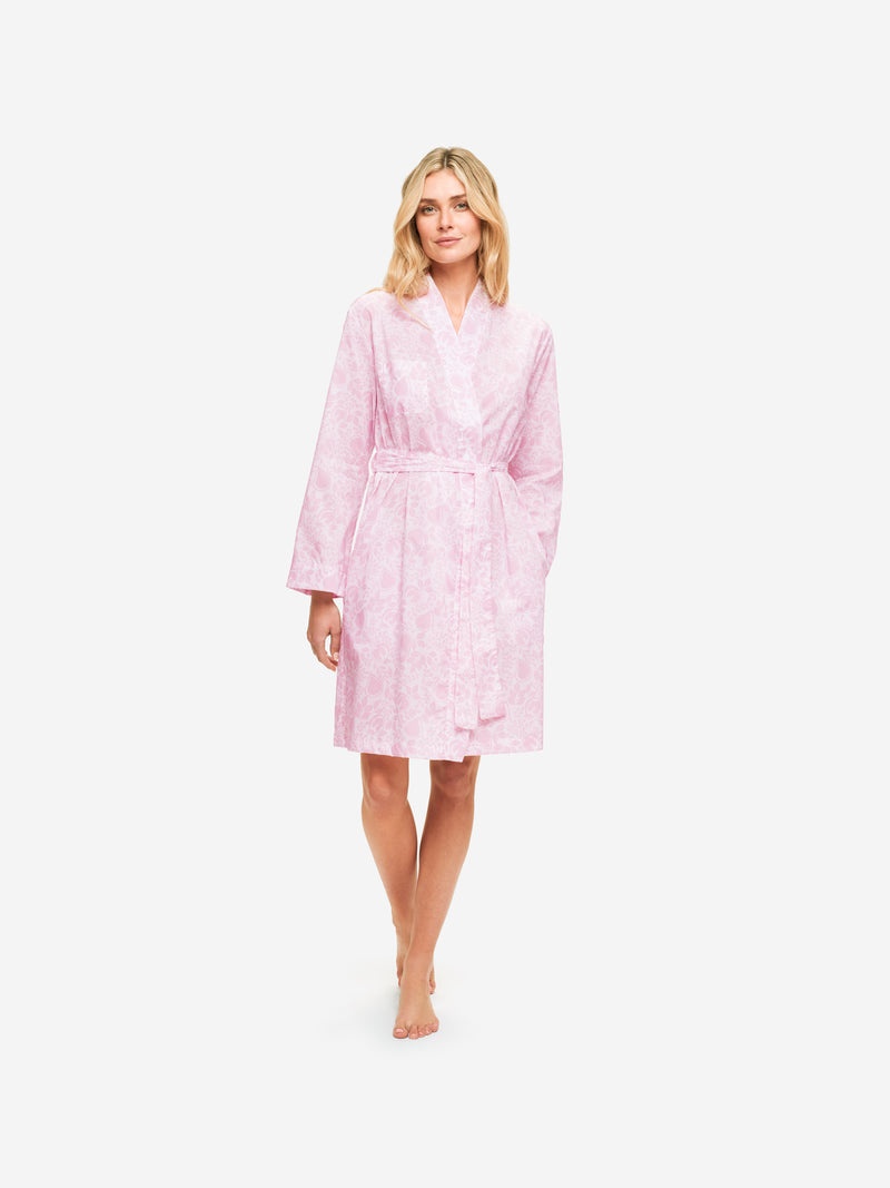 Women's Dressing Gown Nelson 89 Cotton Batiste Pink - 3