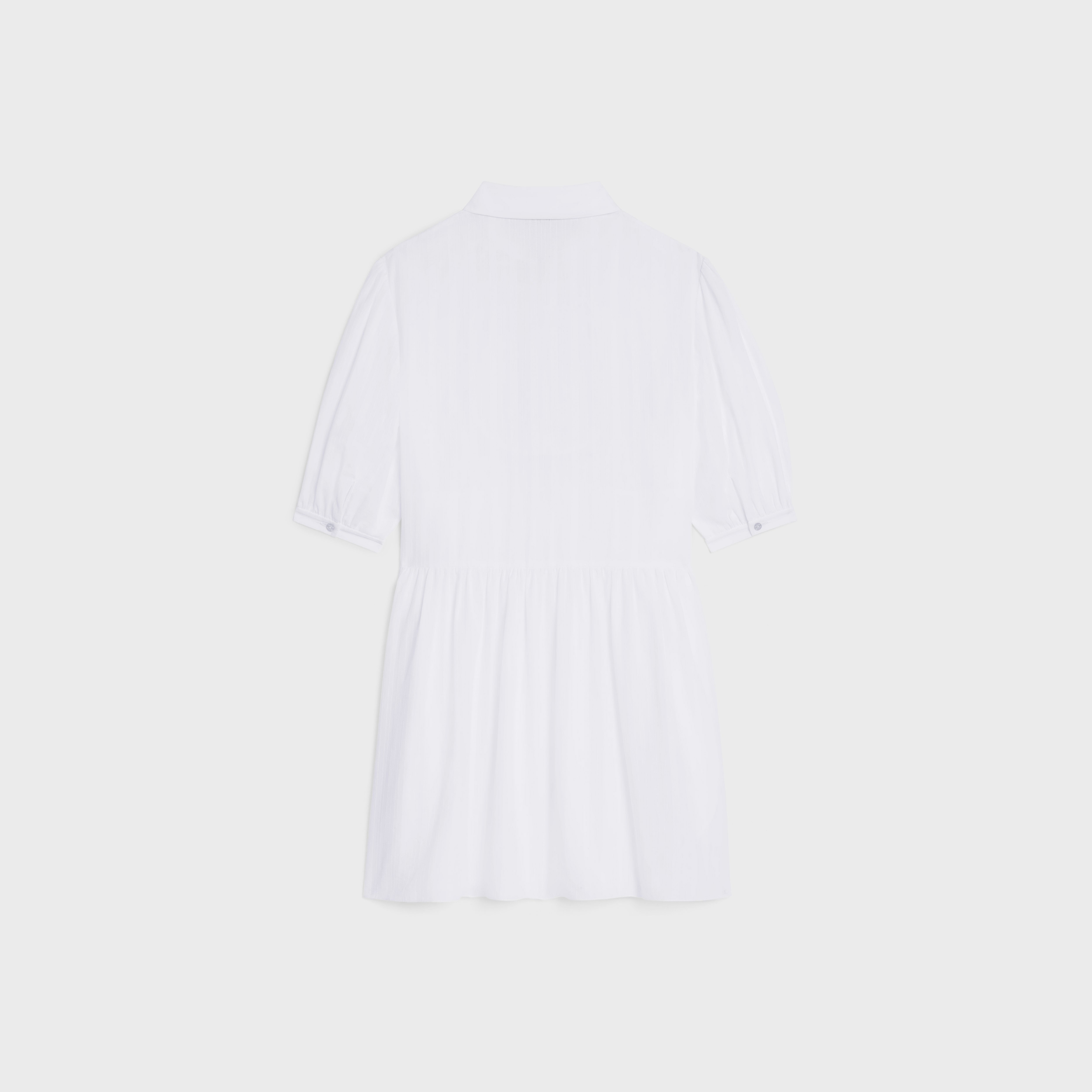 babydoll mini dress in striped cotton voile - 2
