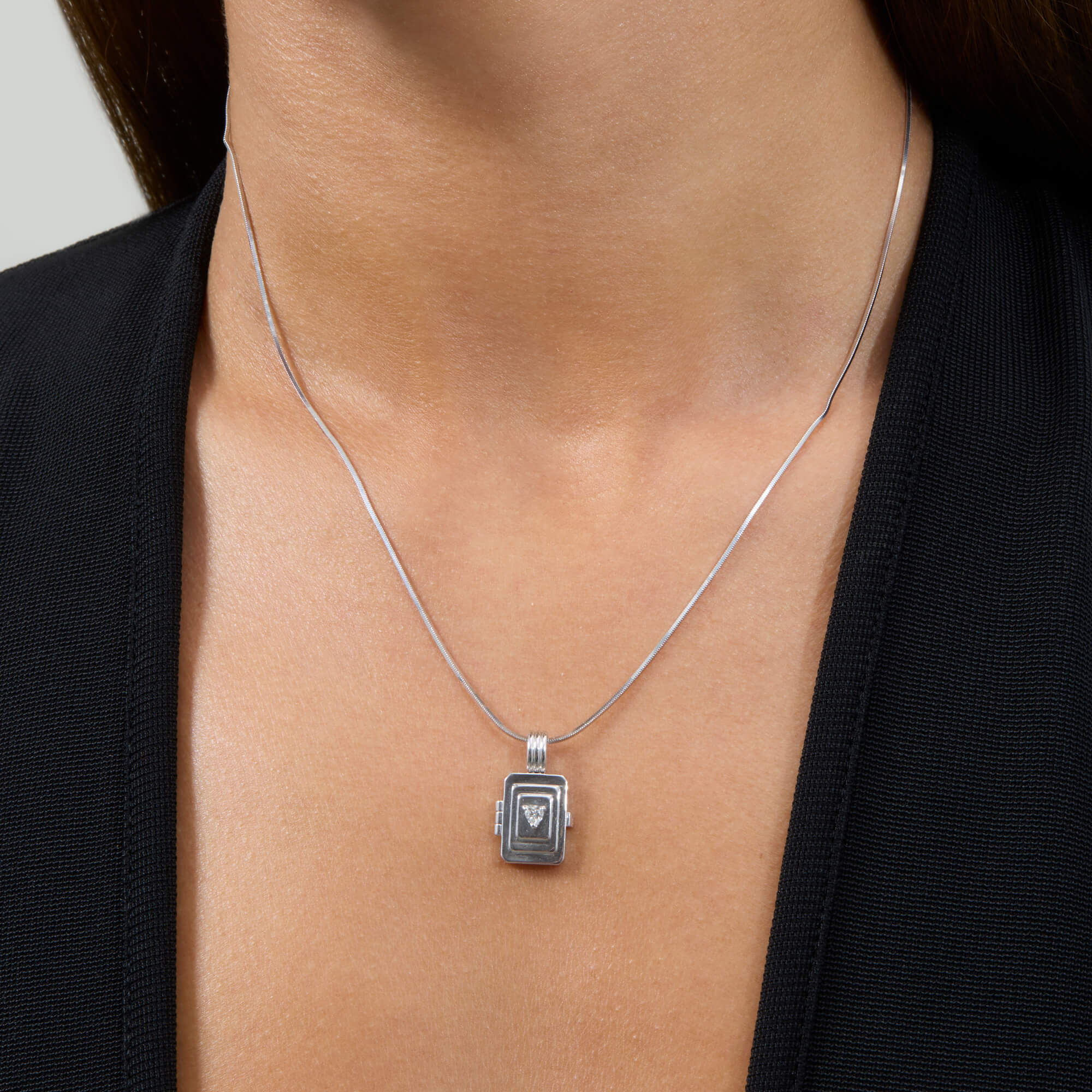 Silver Beekman Heart Locket Necklace - 2