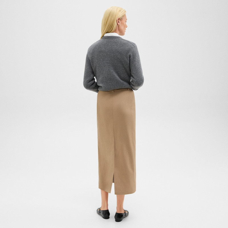 Theory Maxi Trouser Skirt in Stretch Flannel outlook