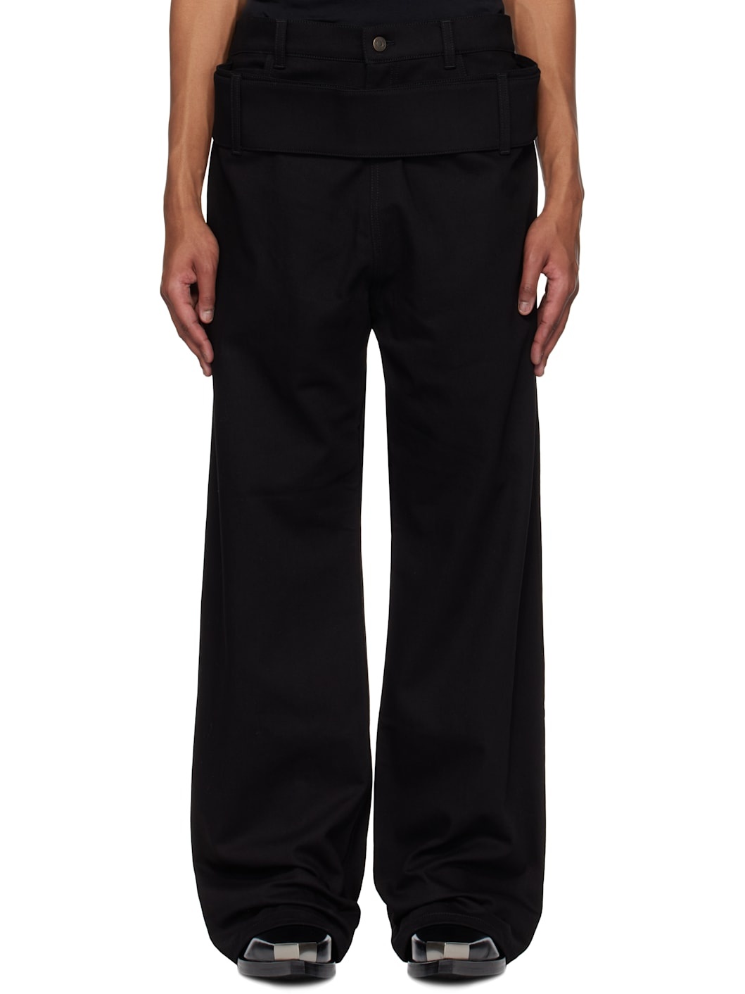 Black Double Belt Jeans - 1