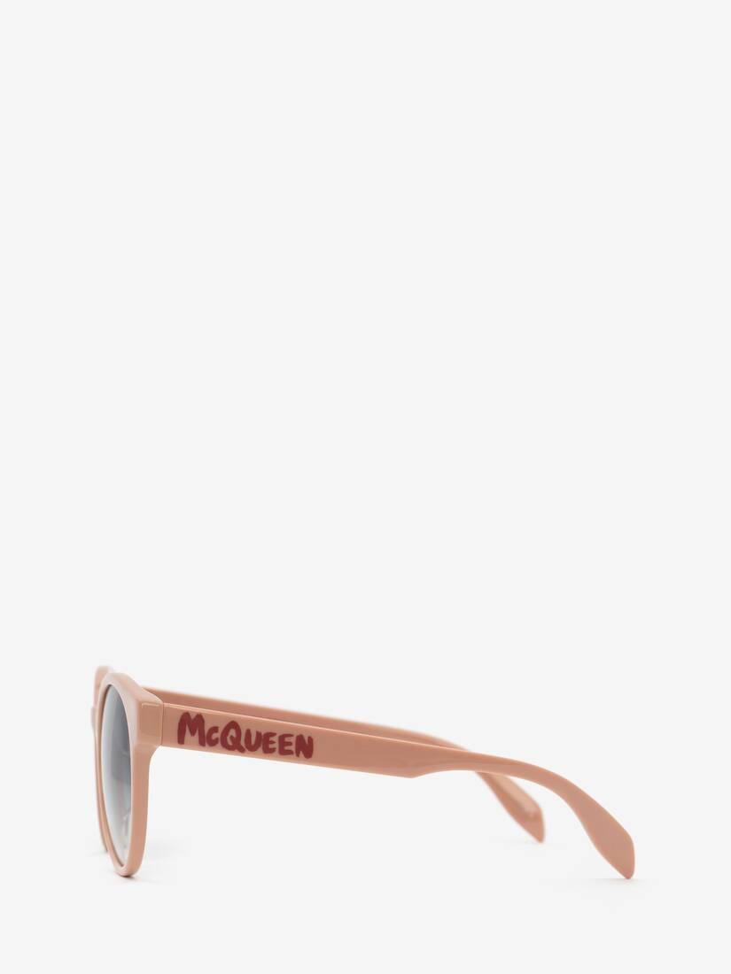 Mcqueen Graffiti Round Sunglasses in Pink - 2