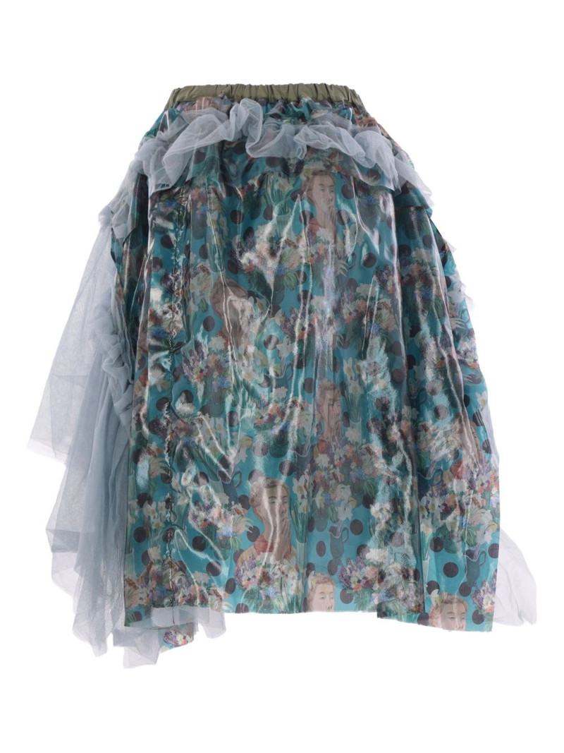 TAO Comme Des Garçons printed asymmetric skirt outlook
