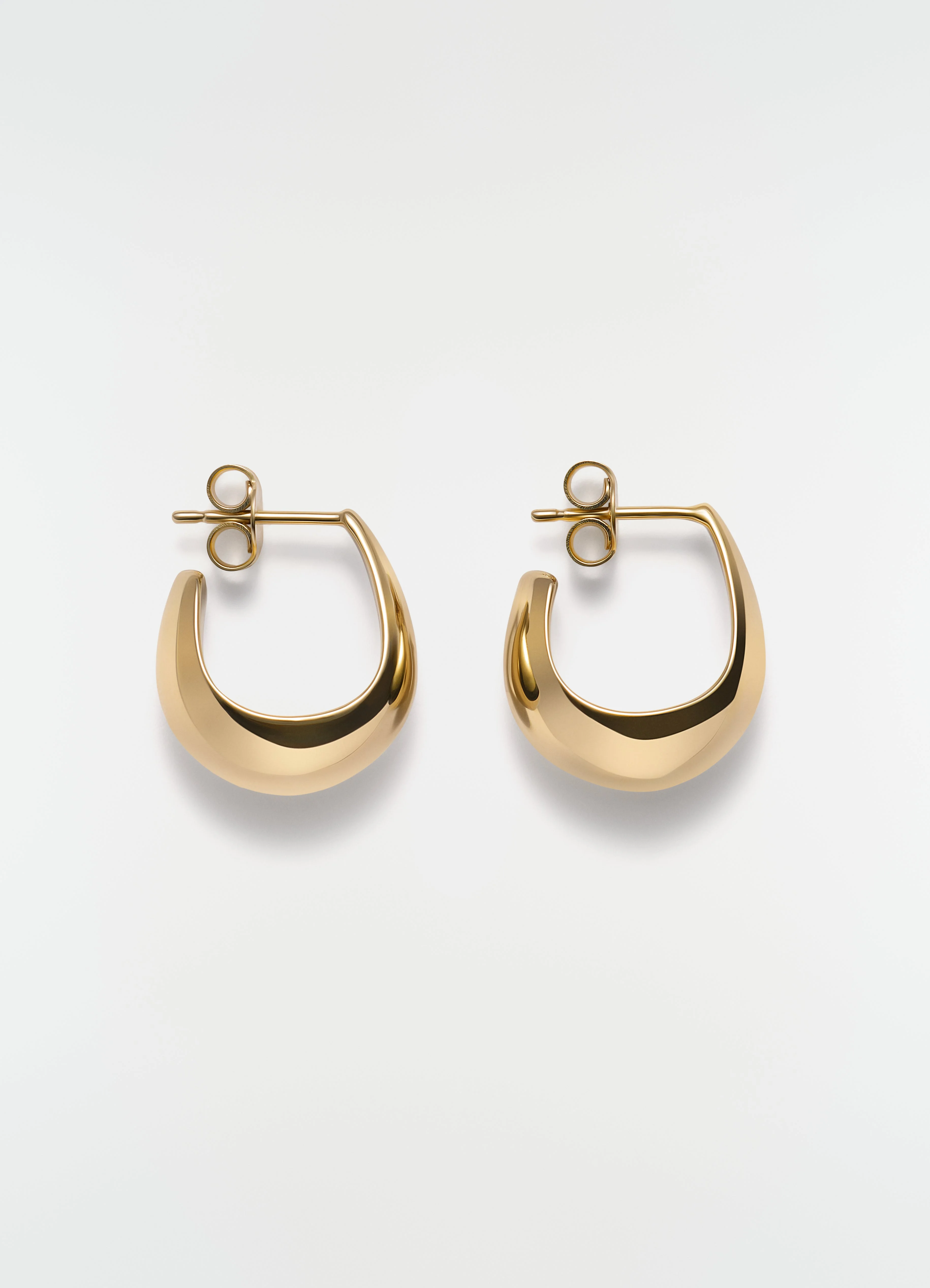 CURVED MINI DROP EARRINGS IN GOLD-PLATED STERLING SILVER - 1