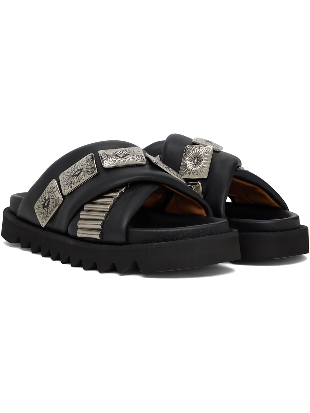 SSENSE Exclusive Black Leather Sandals - 4
