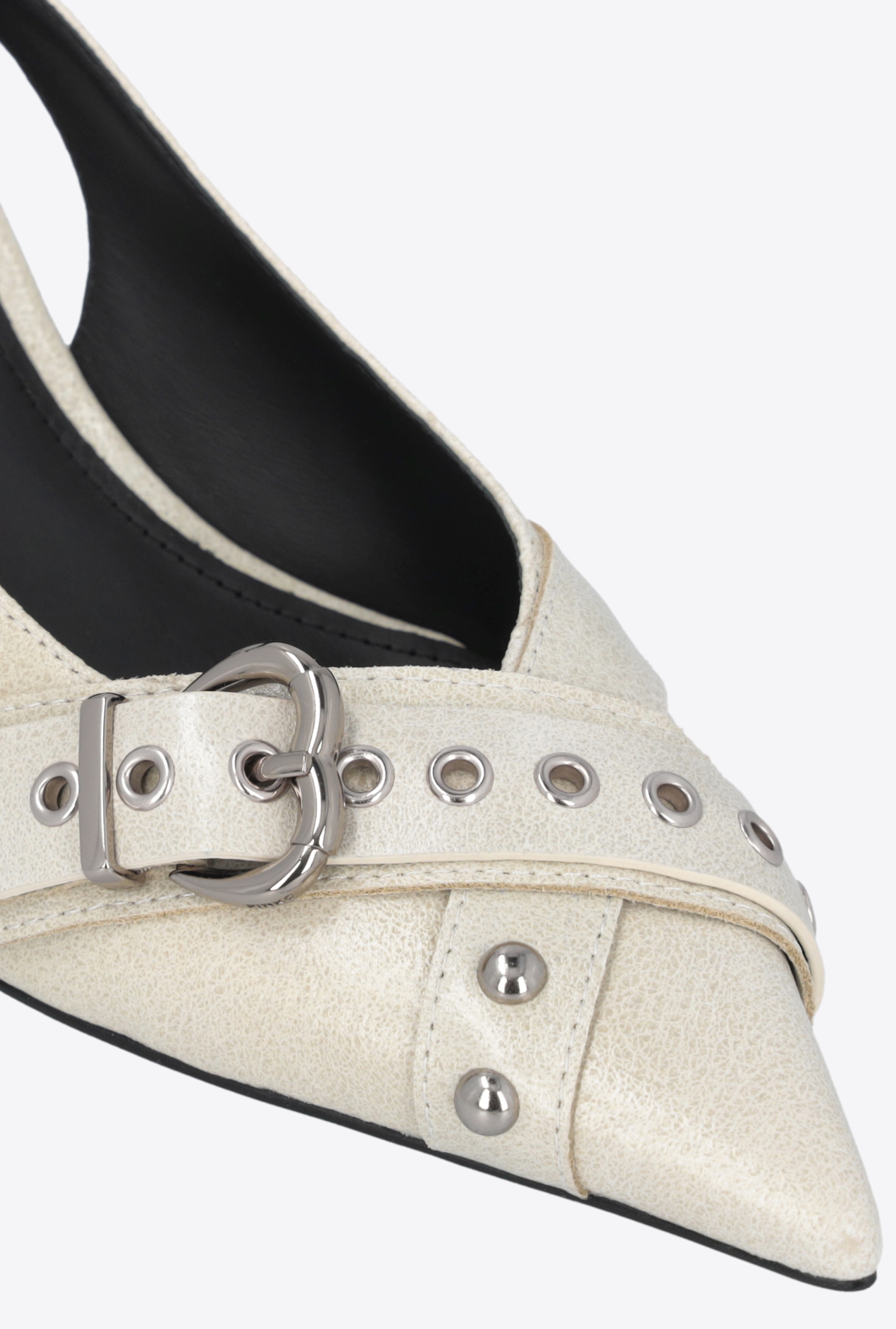 HEELED LEATHER SLINGBACKS WITH BUCKLE - 4