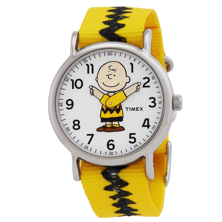 Timex - Timex Peanuts Charlie Quartz White Dial Watch TW2R41100BR - 1