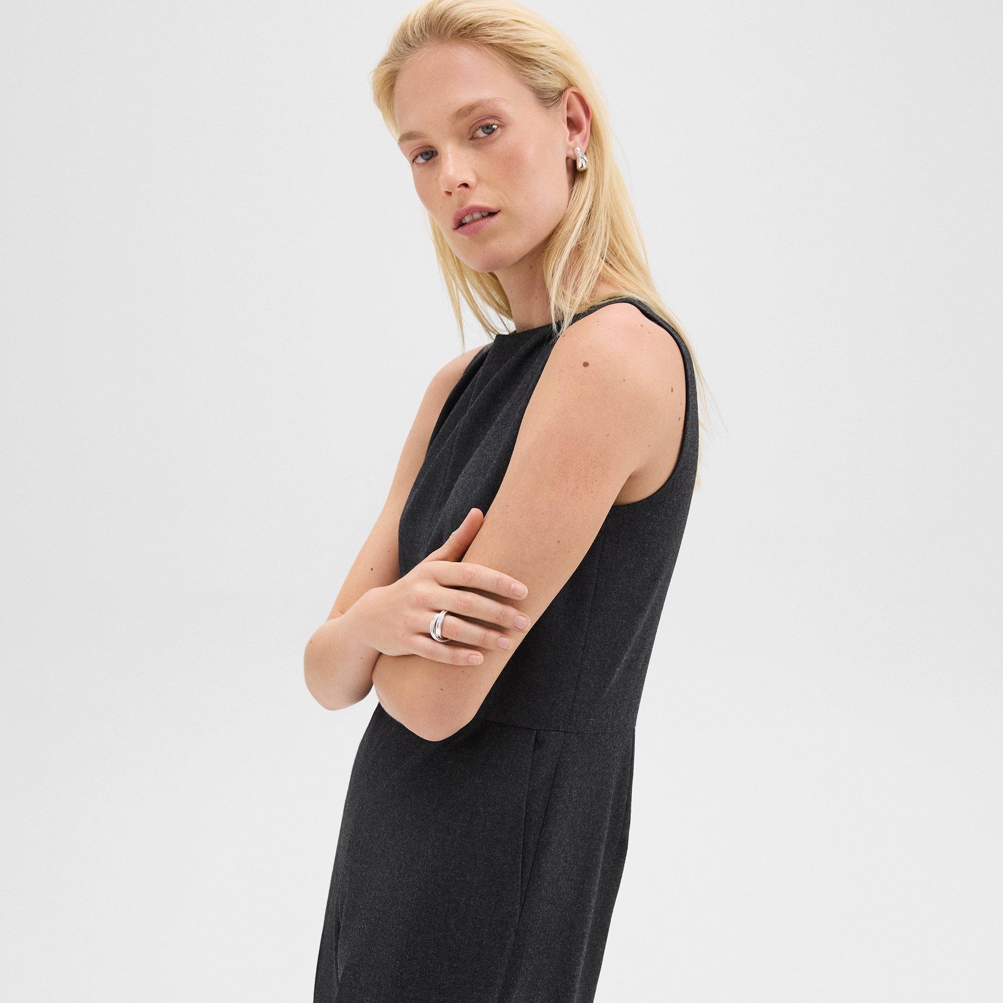 Relaxed Sleeveless Jumpsuit in Stretch Flannel - 5