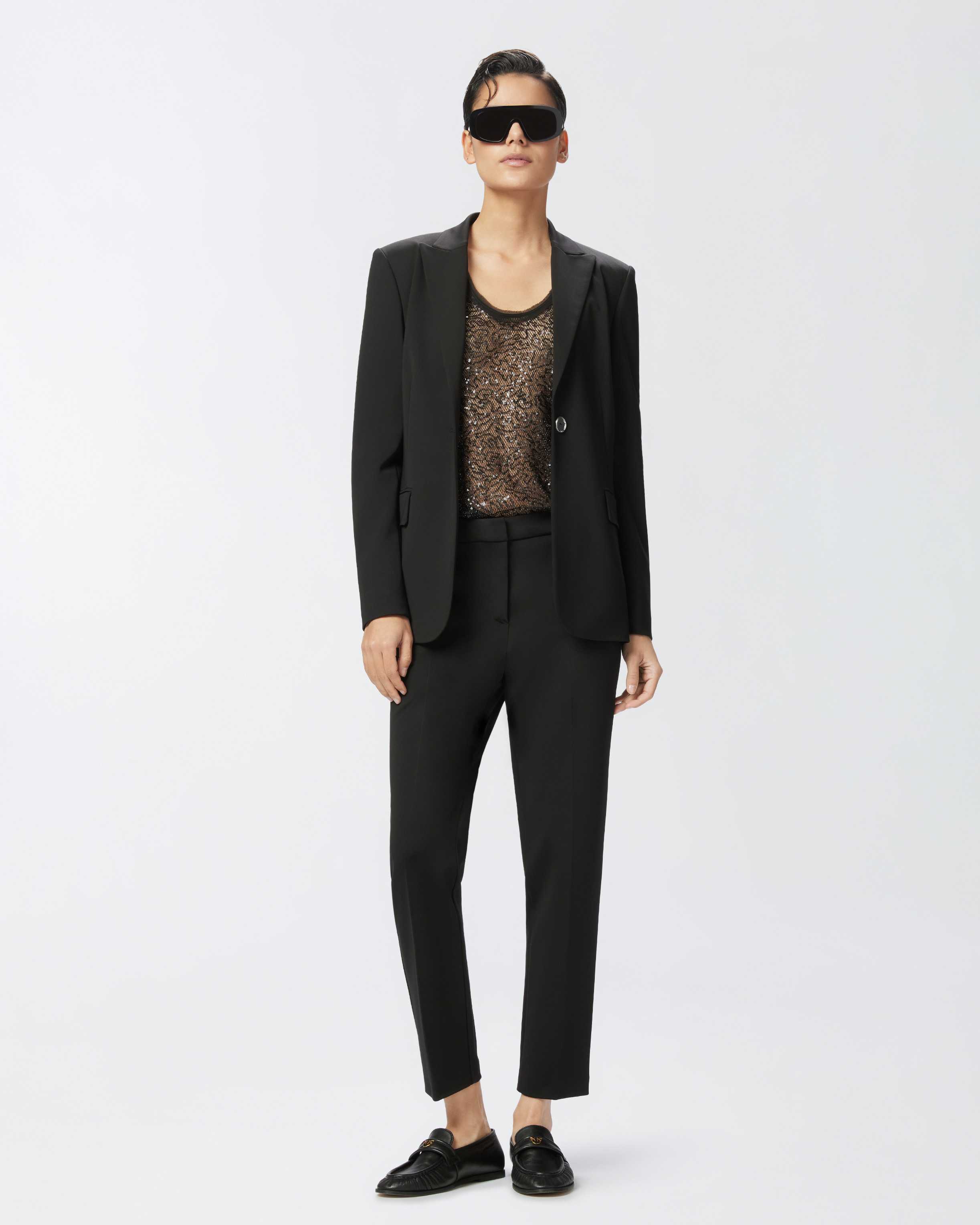 SINGLE-BREASTED BLAZER IN SCUBA-EFFECT VISCOSE - 4