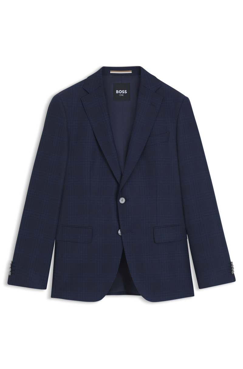 CHECKED SLIM-FIT JACKET IN VIRGIN WOOL 1