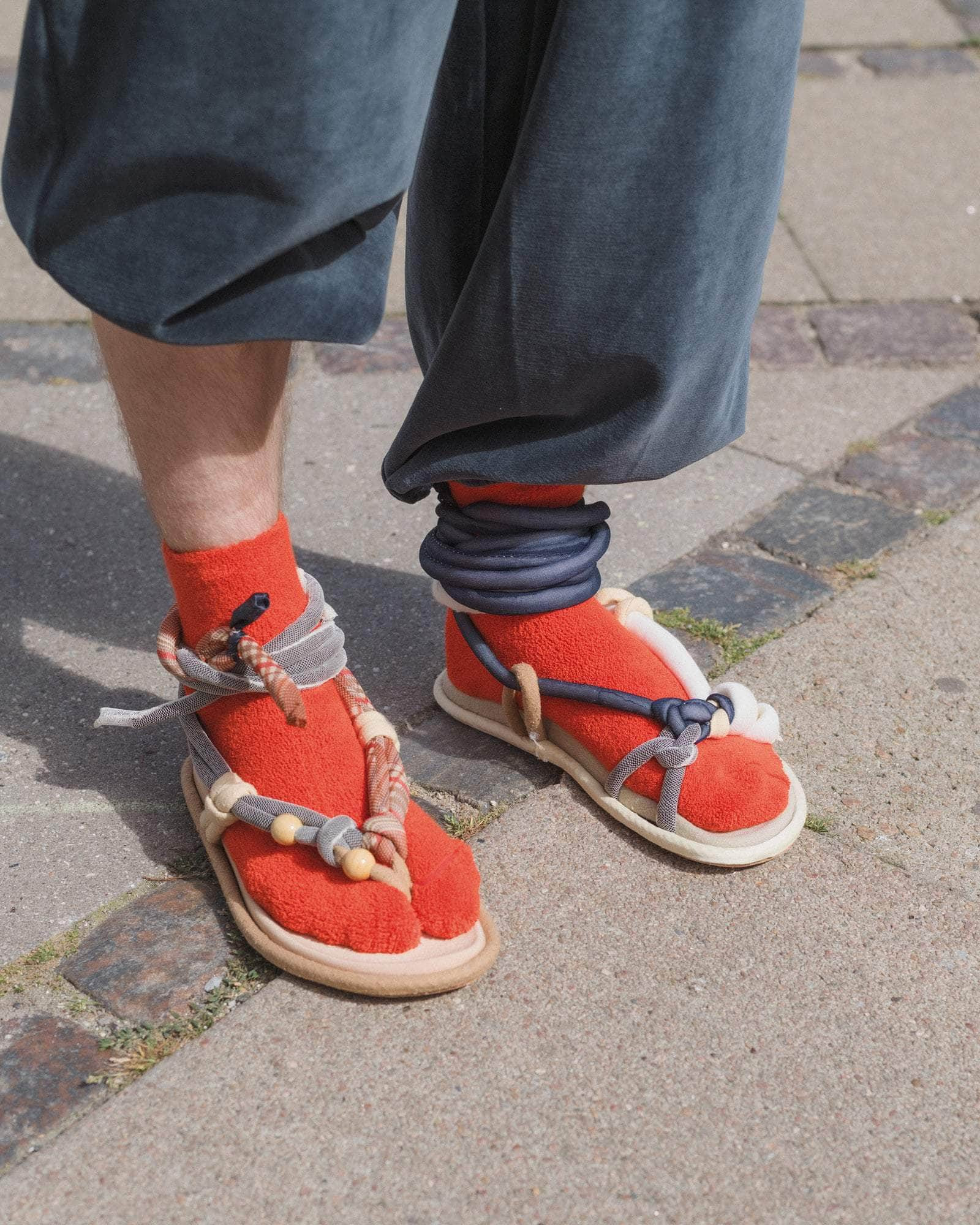 Buckle Overankle Socks - Textured Organic Cotton - 4