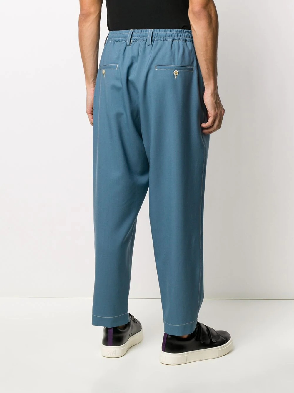 drop-crotch tapered trousers - 4