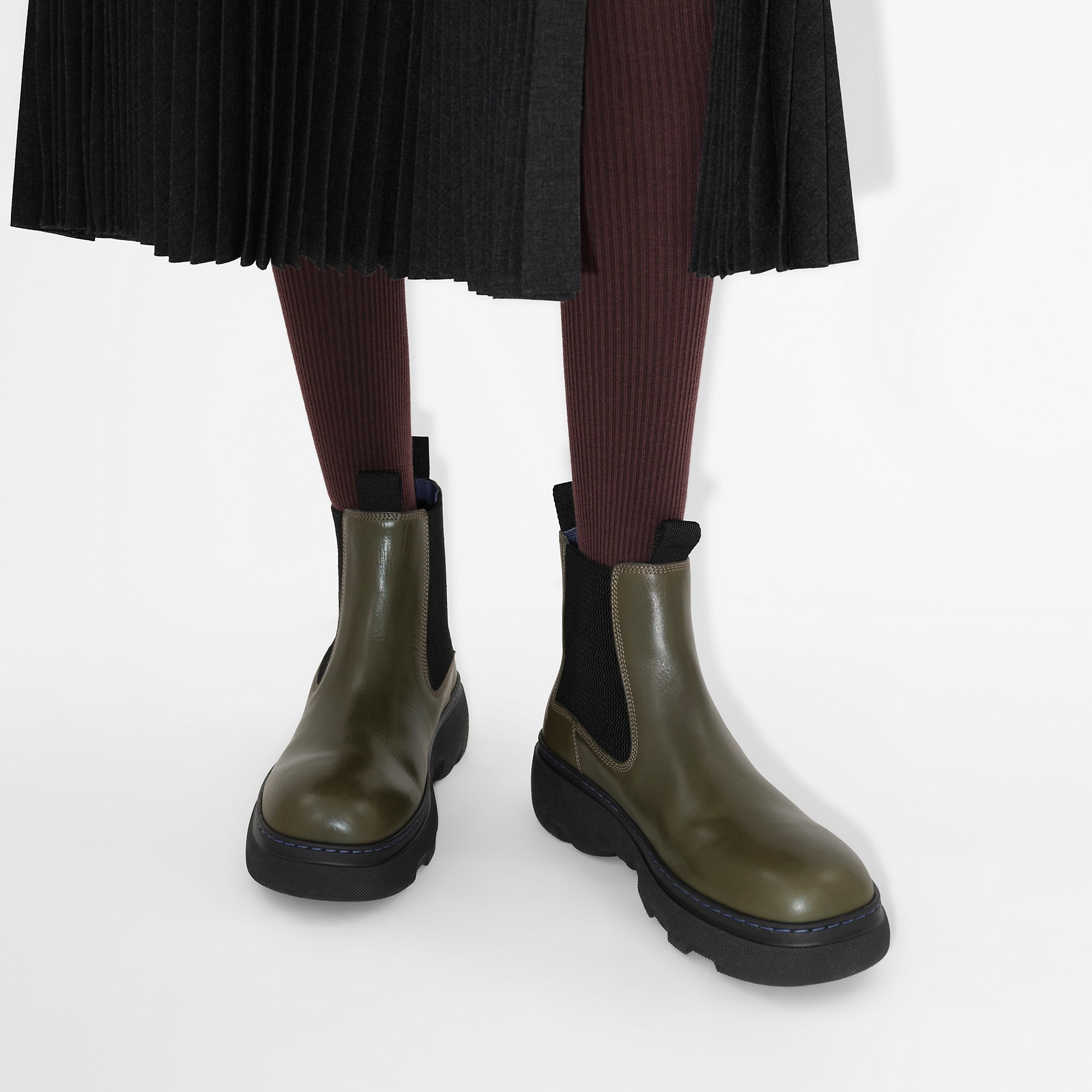 Leather Creeper Low Chelsea Boots - 7