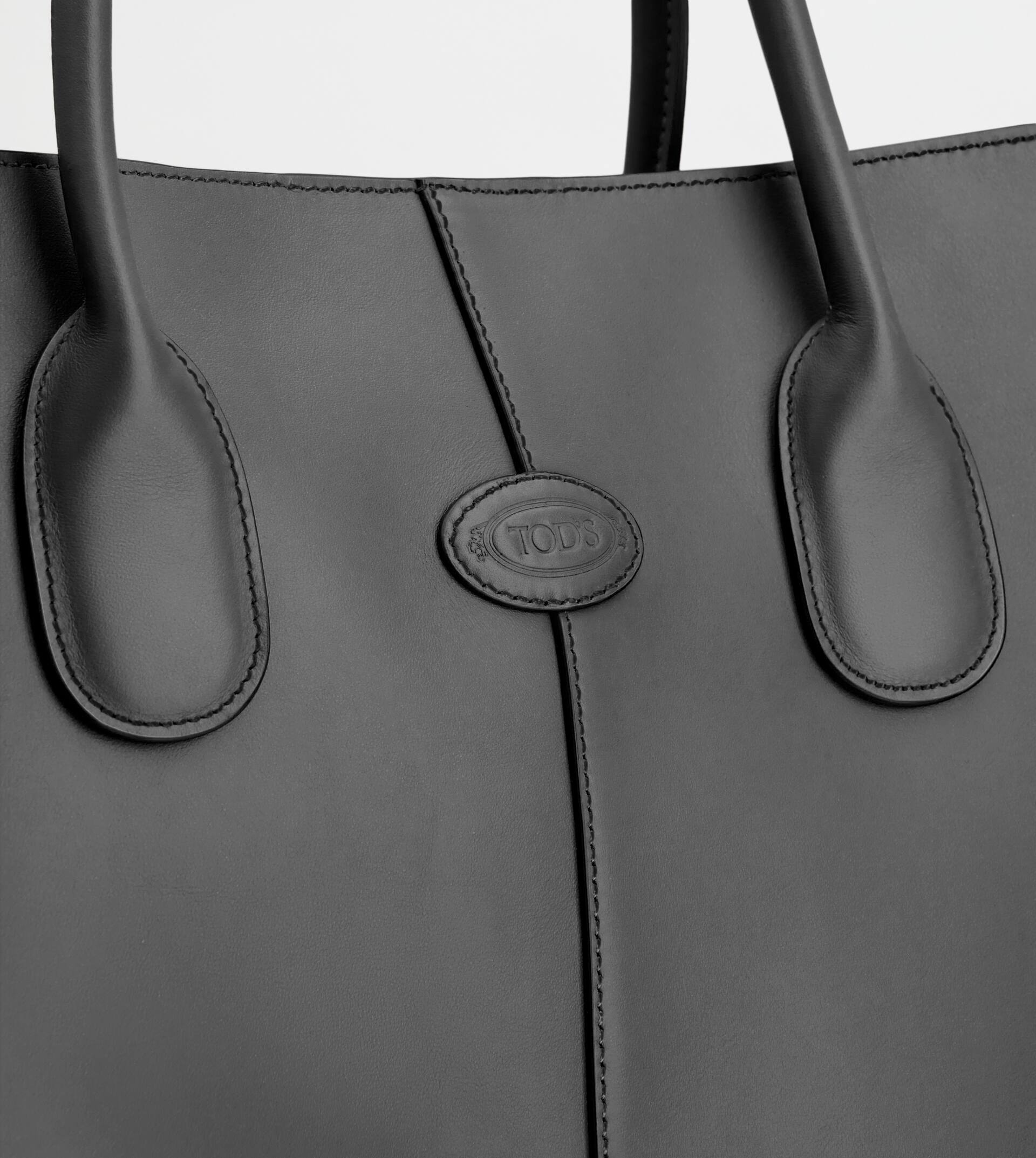 TOD'S DI BAG TOTE BAG IN LEATHER E SHEARLING MEDIUM - BLACK - 6