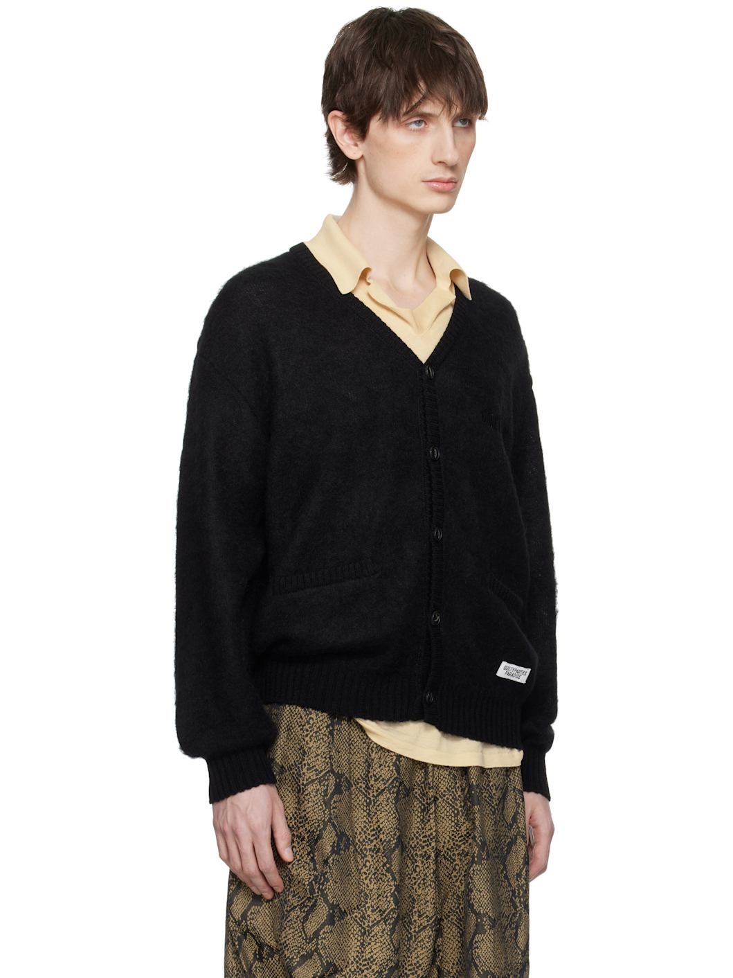 トップス WACKO MARIA MOHAIR CARDIGAN TYPE 1 BLACK WACKO MARIA: Black Mohair Knit Cardigan | SSENSE Canada