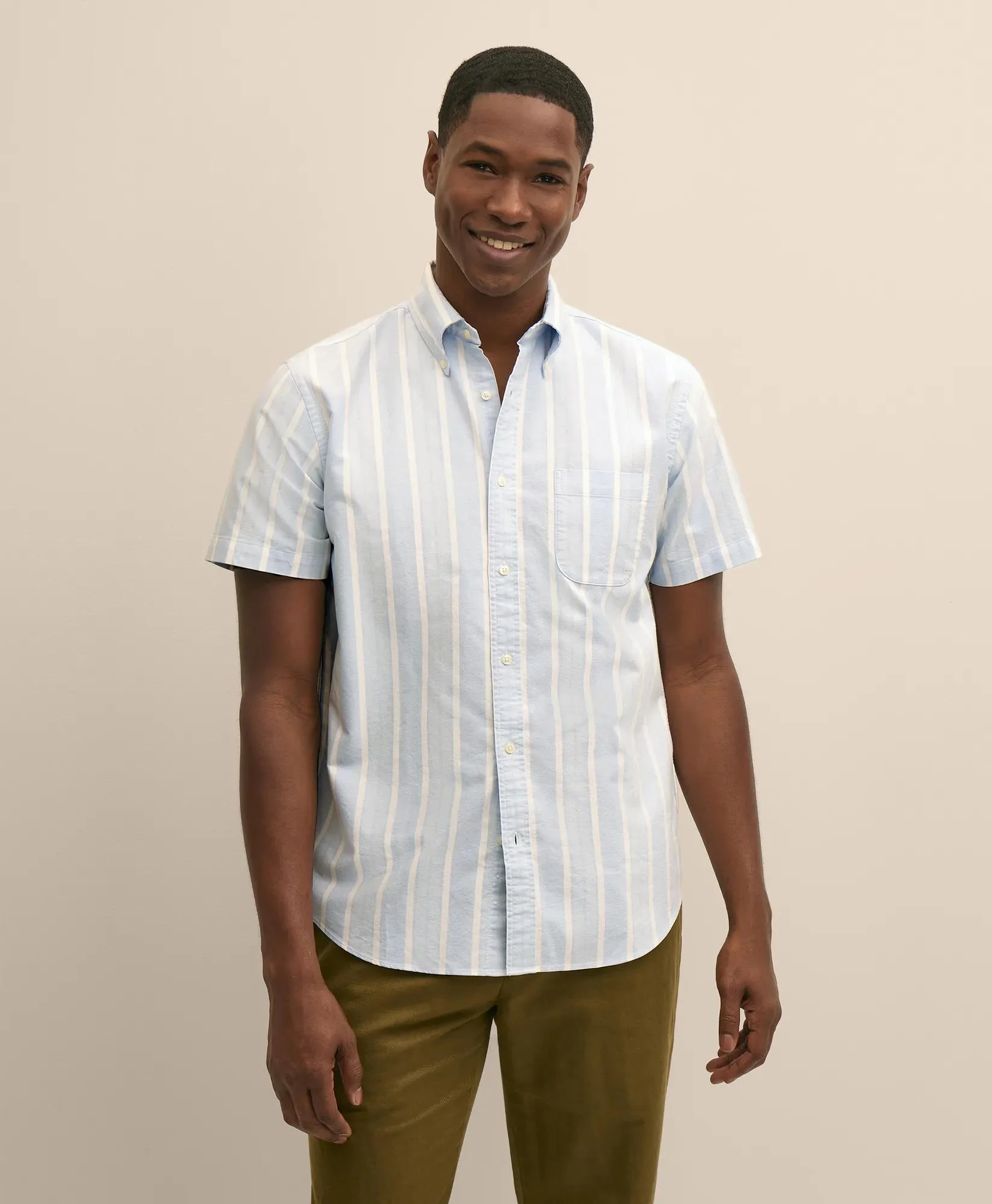 Friday Shirt, Short-Sleeve Oxford Stripe - 1