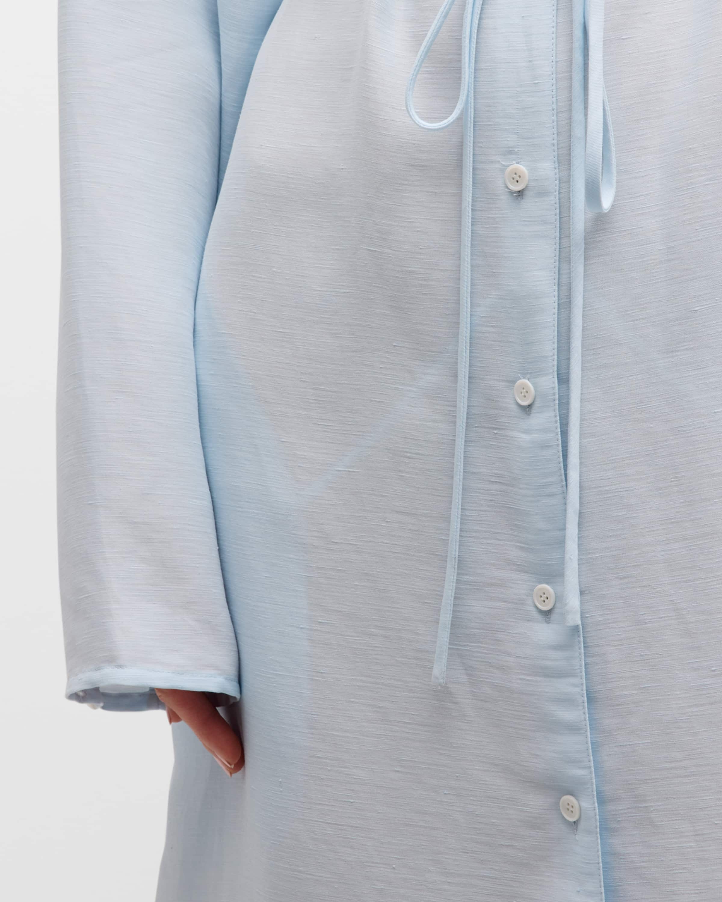 Wide Collar Maxi Shirtdress - 6